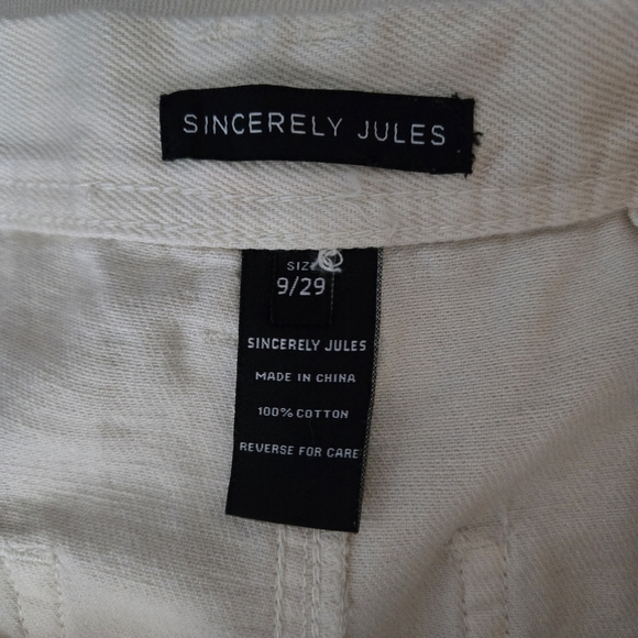 Sincerely Jules Women's Cream Wide-Leg Crop Pants 29 - Picture 3 of 4